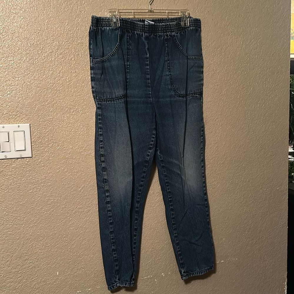 Cascade blue 10 short stretch denim pants modern pants.